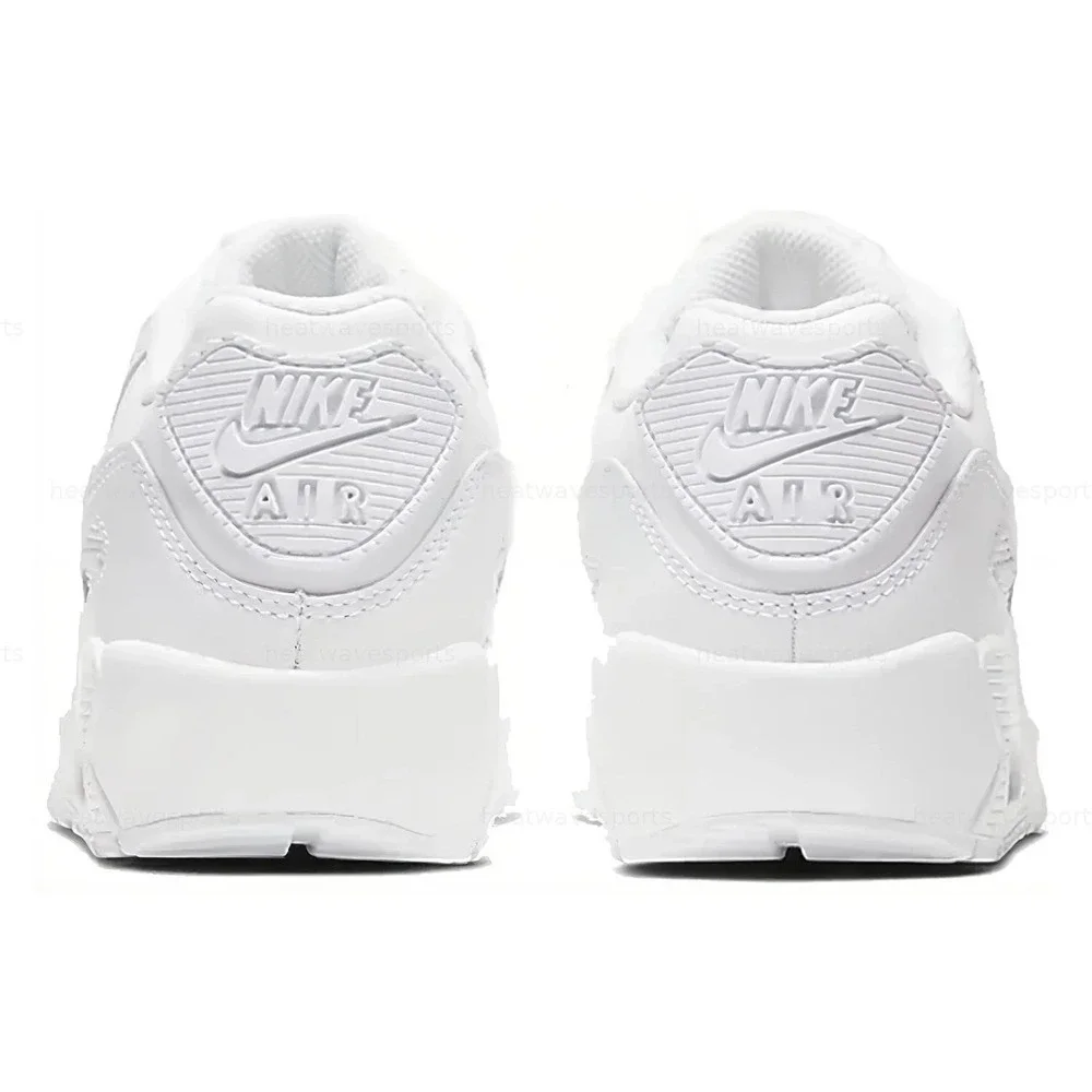 Nike Air Max 90 Leather GS Big Kids Size 4.5Y White Running Shoes CD6864-100 NEW